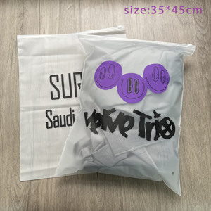 Custom Matte Frosted Plastic Zipper <b>Bags</b> Two Color Logo Printed Resealable <b>Zip</b> Lock Pouches For Wigs Cosmetic Apparel Packaging - Product Image 6