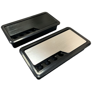 Caja Organizadora de Cables Multifuncional de Aleación de Aluminio Cepillado para Escritorio, Cubierta Rectangular Abatible para Orificios de Cables en Bandejas de Cables - Product Image 4