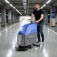 Autolaveuse électrique autoportée avec 3300 rpm ㎡ Machine de nettoyage à moteur à balais haute efficacité et 550W pour entrepôt et supermarché