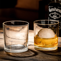 Verre à whisky transparent texturé à base épaisse, verre à whisky Old Fashioned pour bar à domicile et cocktails