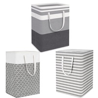 Grand panier à linge carré pliable avec poignées de transport grand panier de rangement pour vêtements pour salle de bain armoire dortoir jouets familiaux