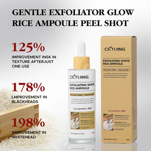 Sérum pour le visage exfoliant éclaircissant pour la peau, soin de la peau cosmétique OEM, acide hyaluronique, éliminateur de peaux mortes, sérum de riz - Product Image 6