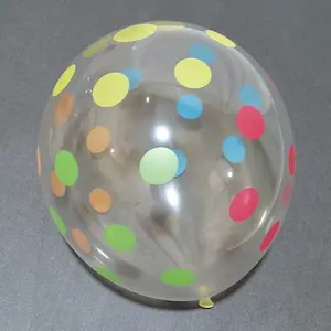 Mutlu doğum günü partisi bebek duş düğün dekorasyon temizle şeffaf renk polka dot lateks balonlar