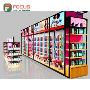 Custom Wig Display Counter Glass Top Lockable Drawer Multi <b>Shelf</b> Hair Store Display Counter Cabinet Unit - Product Image 1
