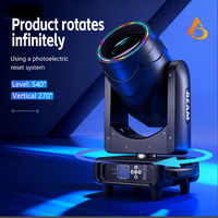 AICPOSE Mini 295W Beam Moving Head Light avec anneau d'ouverture RVB coloré, 13 Gobos, projecteur de scène DMX