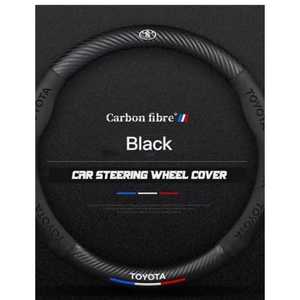 Funda para Volante de Fibra de Carbono Toyota, Negra, Ajuste Universal - Product Image 3