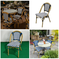 Chaises en Rotin Style Bistrot Français pour Café Hôtel, Chaises de Jardin Terrasse Extérieur, Chaise de Salle à Manger pour Restaurant