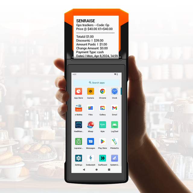 Portable Android Pos Terminal Machine with 80mm/s Thermal Printer
