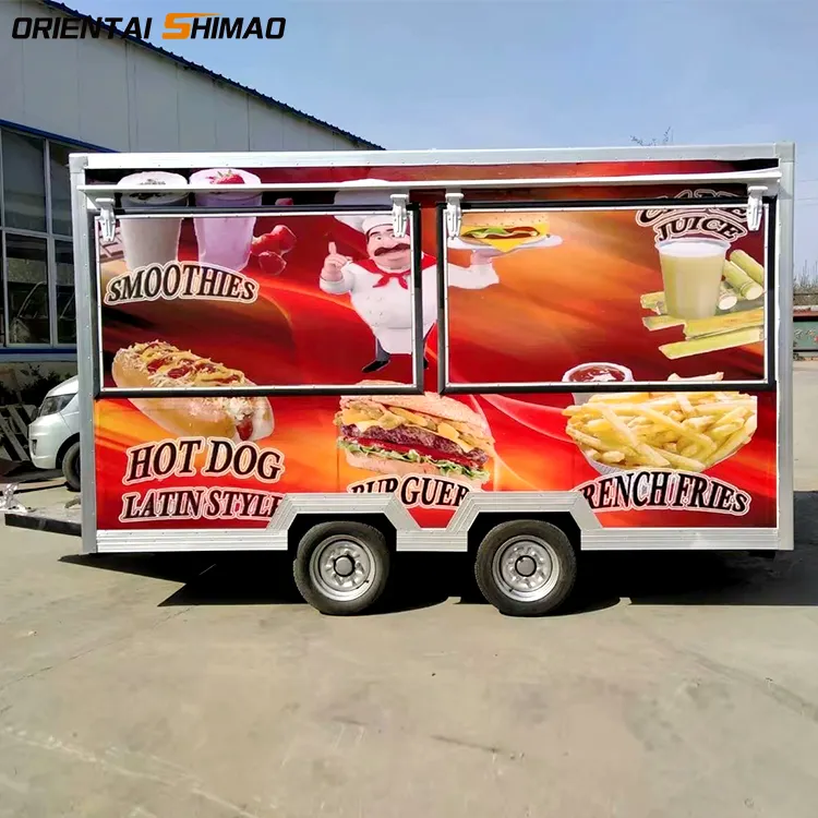 Oriental Shimao โดนัทรถเข็นมือกดอาหารมือถือรถพ่วงจักรยานใช้รถบรรทุกอาหารสำหรับขายในประเทศจีน