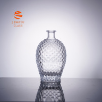 Bouteilles en verre de 700 ml pour brandy, whisky, vodka, entièrement gravées, en forme de losange, en forme d'ananas, logo personnalisable