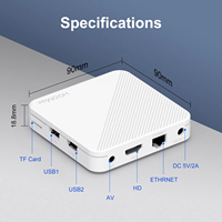 H96MAX Android 14 Quad Core Allwinner H313 Chipset 2GB 16GB Set Top Box Reproducción de Video 4K Ultra HD 802.11n TV Box Integrado con Ethernet