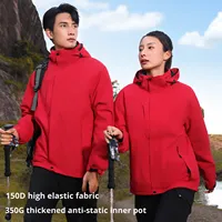 Veste polaire coupe-vent imperméable respirante avec doublure intérieure amovible, épaisse, pour l'extérieur, hiver, streetwear, couleur unie, OEM