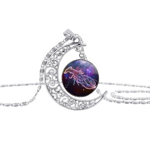 12 Zodiac Signs Charm Crescent Moon <strong>Necklace</strong> Zodiac Jewelry Silver Plated Clavicle <strong>Constellation</strong> <strong>Necklaces</strong> for Birthday Gift - Product Image 3