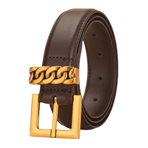 Cinturón de Cuero Vacuno Genuino de 3CM <span class=keywords><strong>para</strong></span> Mujer con Hebilla de Aleación, Cinturones Modernos <span class=keywords><strong>para</strong></span> Jeans, Pantalones y Vestidos - Product Image 2