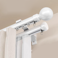 Rail de rideau moderne en aluminium, type tringle romaine, simple ou double couche, fixation murale ou plafond, glissière silencieuse et fluide, taille personnalisée