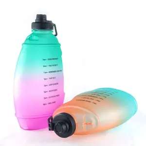 64oz Water Bottle Gradient Matt Color Motivational Bottles 1 Gallon Bulk Supplier