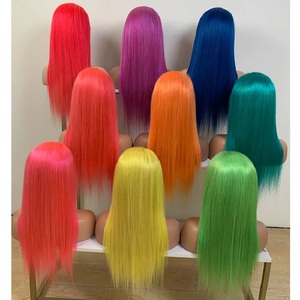 Parrucca Frontale in Pizzo Ombre <span class=keywords><strong>Blu</strong></span> e Giallo con Capelli Umani, 13*4, Onde Profonde, Senza Colla, per Vendita all'Ingrosso - Product Image 5