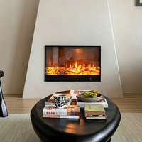 Insert de cheminée électrique avec LED intégrées, télécommande décorative, thermostat réglable, métal LUXUAN, décoration intérieure pour la maison