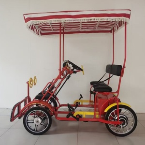 Bicicleta Surrey de 4 Ruedas para 4-6 Personas, Quadriciclo Turístico con Toldo - Product Image 6