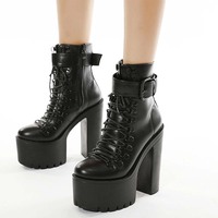 Bottes courtes pour femmes, nouvelle collection automne-hiver, style export, à plateforme épaisse, imperméables, à talons hauts et épais