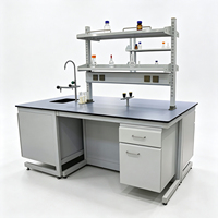 Table de laboratoire, poste de travail de chimie, biologie et physique avec évier