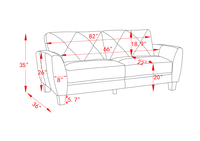 Großhandel Retro 2-Sitzer Leder Sofa Zwei-über-Zwei Sessel Wohnzimmer Couch Übergangssofa Honigbraun