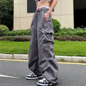 Pantalones <span class=keywords><strong>Cargo</strong></span> de Alta Calidad para <span class=keywords><strong>Mujer</strong></span> <span class=keywords><strong>H</strong></span>-725, Pantalones Rectos con Cordón y Bolsillos Grandes, Pantalones Jogger Holgados para <span class=keywords><strong>Mujer</strong></span> - Product Image 4
