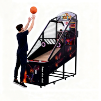 Machine de jeu d'arcade de tir au basket-ball Commercial Street, à monnayeur/jeton, en anglais, avec fonctionnalités de détection de mouvement