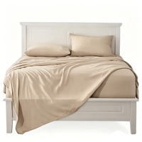 Ensemble de housse de couette 3 pièces en fibre de bambou 100% tissée unie, 400 fils, écologique, rafraîchissant, tailles hôtelières, drap-housse, drap plat et 2 taies d'oreiller