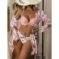 OEM ODM Ensemble de maillot de bain 3 pièces côtelé sexy pour femme, style défilé de mode, micro bikini d'été pour la plage