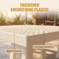 Nouvelle Planche à litière monobloc professionnelle en plastique PP surélevée pour élevage de volailles, avec pieds de palette et grille à lattes, robuste