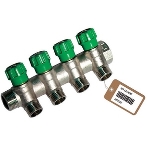Collettore Lineare con Rubinetti di Chiusura a 4 Vie 3/4 X 1/2 per Sistemi Idraulici - Product Image 1