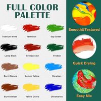 Ensemble de peinture acrylique de haute qualité, 12 couleurs, 12 ml, peinture non toxique avec pinceaux et palette pour toile, roches, céramique et bois