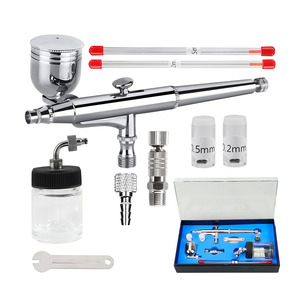Kit aérographe HD-134T 0.2 0.5mm double action alimentation par gravité portable réglage de vitesse ajustable pour travaux artistiques - Product Image 1
