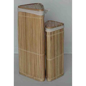 Ensemble de paniers de rangement en bambou de qualité supérieure fabriqués à la main au Vietnam Solutions de lessive habilement écologiques Artisanat en bambou de qualité supérieure - Product Image 1