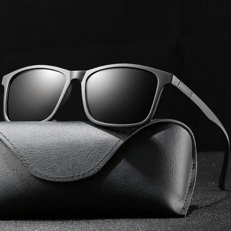 글레이지 남성용 편광 프로모션 선글라스 블랙 직사각형 클래식 레트로 운전 낚시 남성 선글라스