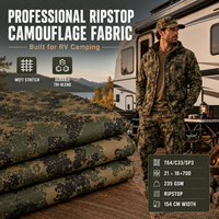 Tissu tactique imprimé en polyester-coton 235 g/m² camouflage Ripstop Spandex pour vêtements de travail, uniformes et pantalons de camping-car