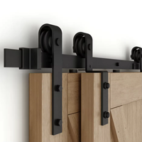 Quincaillerie robuste en acier au carbone pour porte coulissante pliante moderne et rustique, gain de place, pour portes en bois, capacité de 330 lb