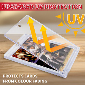 100PT Sport Kpop Star Magnetic <span class=keywords><strong>Top</strong></span> <span class=keywords><strong>Loader</strong></span> Pelindung Kartu Plastik Keras Transparan untuk Kartu Permainan Baseball Koleksi - Product Image 5