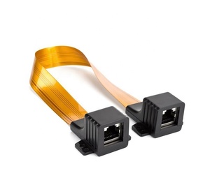 Câble <span class=keywords><strong>Ethernet</strong></span> ultra fin Cat5 Cat6 en ruban, câble mural traversant FPC RJ45 femelle à montage sur panneau - Product Image 3
