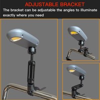 Lampe de barbecue LED rechargeable USB-C avec affichage numérique et marche/arrêt automatique, support rotatif réglable à 360° et étanche.