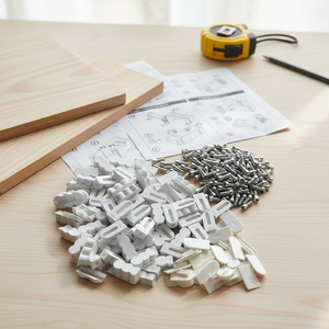 Sistema de elevación de puertas de gabinete 3 en 1 de plástico y acero, conectores de herrajes chapados para muebles, diseño no desmontable, amortiguador único - Product Image 3