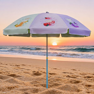 Custom Made Large Outdoor Beach Umbrella with Iron Rod Frame >3000mm Waterproof Easy-Up Sunshade for All Seasons-Factory Direct
