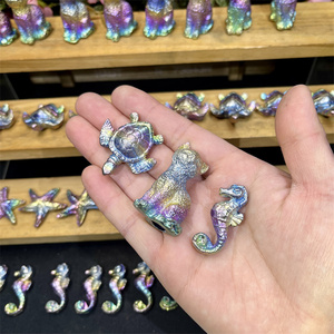 उपहार के लिए थोक प्राकृतिक लोक शिल्प हीलिंग स्टोन नक्काशीदार बिस्मथ क्रिस्टल नक्काशी मिनी पशु - Product Image 4