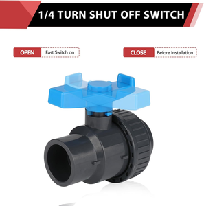 Robuste vanne sphérique SCH 80 en PVC de 2.5 pouces avec union démontable pour un débit à alésage complet - Product Image 2