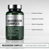 Capsules de Complexe de Champignons Biologiques 8 en 1 Maitake Crinière de Lion Ganoderma Lucidum Sommeil 120 Comprimés Fabricant Marque Blanche