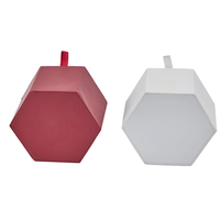 Boîte à bijoux hexagonale en velours avec rabat pour ranger boucles d'oreilles et colliers, avec tirette en ruban intégrée, impression de logo personnalisée