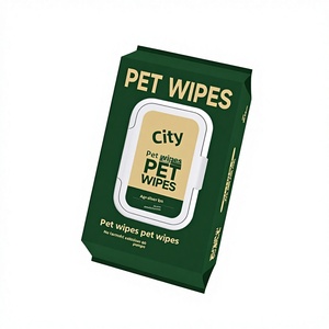 Lingettes biodégradables pour animaux de compagnie en fibre de <span class=keywords><strong>bambou</strong></span>, non parfumées, extra larges et épaisses, pour chiens, 100 unités, logo personnalisé, faible MOQ, pour le toilettage des chats - Product Image 1