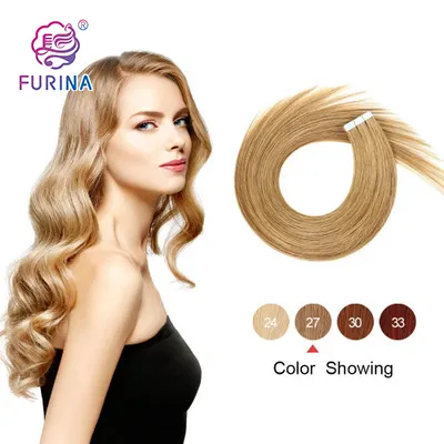 Premium quality 27# 2.5gram/piece 18" Remy Tape In Human Hair Extension Full Cuticle Russian Hair Dentelle avant perruques
