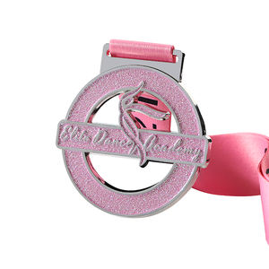 Médaille de graduation d'école de danse classique, latine et moderne, médailles personnalisées en 3D, design moulé sous pression, médailles de danse rose avec paillettes - Product Image 5